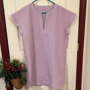 Vineyard Vines Margo Harbor Striped Purple Women's         Shirt Dress
